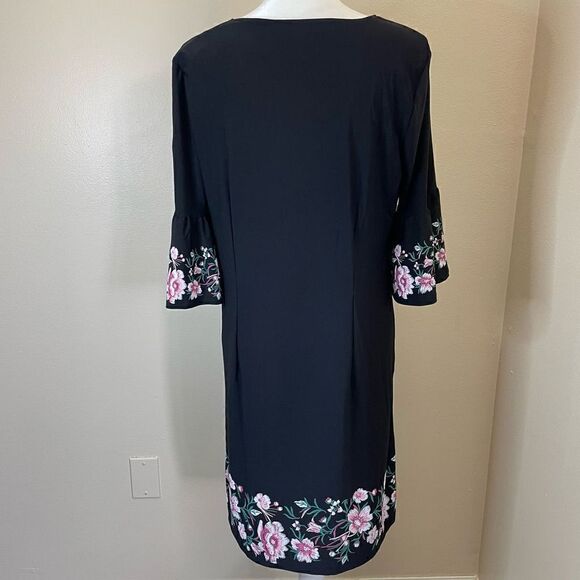 Roz& Ali | Large| Stretch| Soft| Bell sleeves| Midi| Dress| Floral Print - Picture 8 of 12